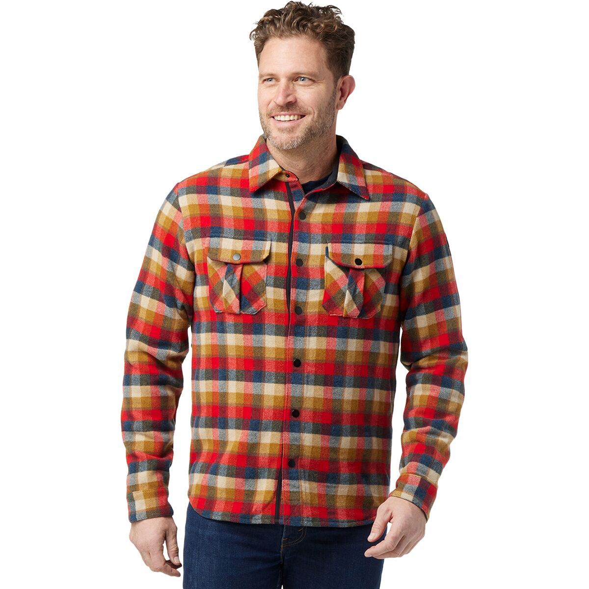 Smartwool Anchor Line Shirt Jacket - Men's Rhythmic Red Plaid, S