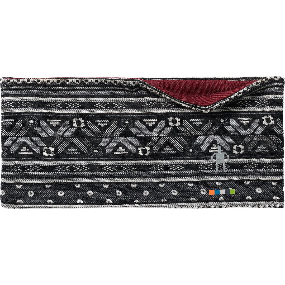 Image of Smartwool Merino 250 Reversible Headband Black Fair Isle Fun, One Size