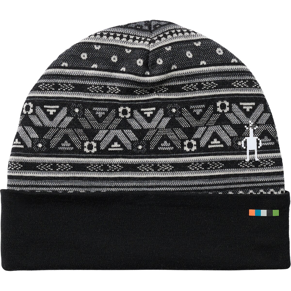 Image of Smartwool Merino 250 Cuffed Beanie Black Fair Isle Fun, One Size