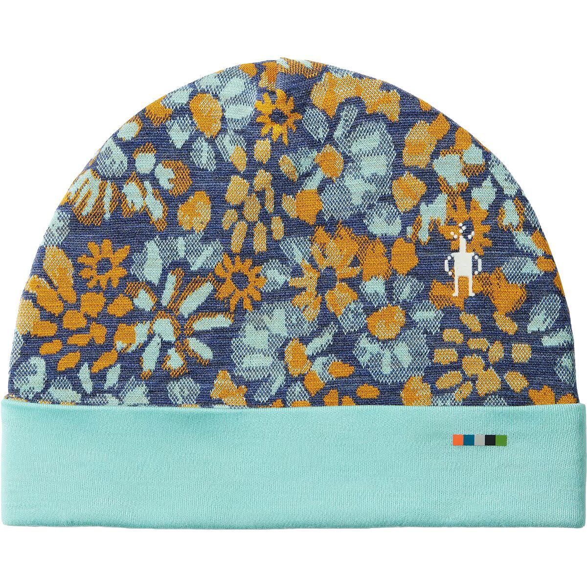 Image of Smartwool Merino 250 Cuffed Beanie Nightfall Blue Floral, One Size