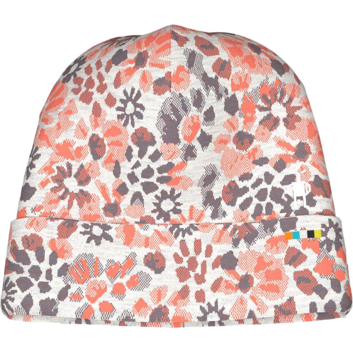 Image of Smartwool Merino 250 Reversible Pattern Cuffed Beanie - Kids' Coral Reef Floral, L/XL