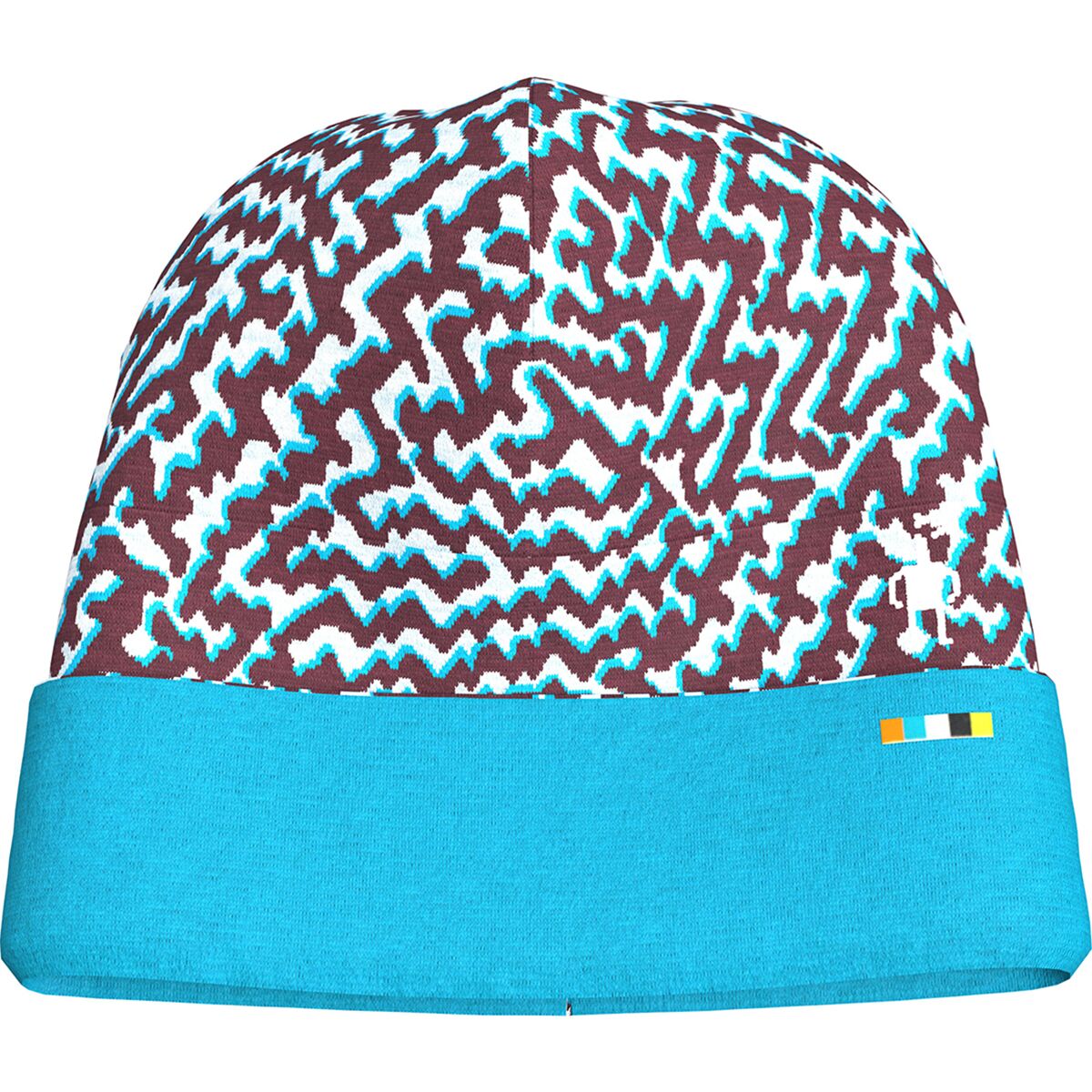Image of Smartwool Merino 250 Reversible Pattern Cuffed Beanie - Kids' Purple Iris Retro Line, L/XL