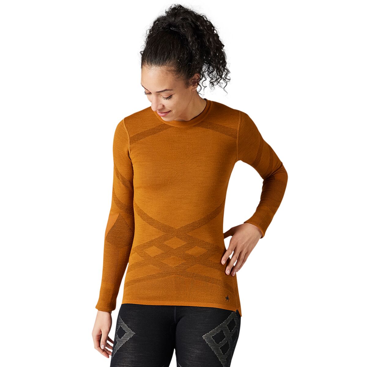 Smartwool Intraknit Thermal Merino Crew Baselayer - Women's Acorn/Twilight Blue L product image