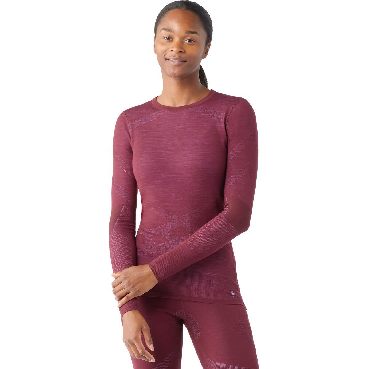 Smartwool Intraknit Thermal Merino Crew Baselayer - Women's Black Cherry/Violet, M