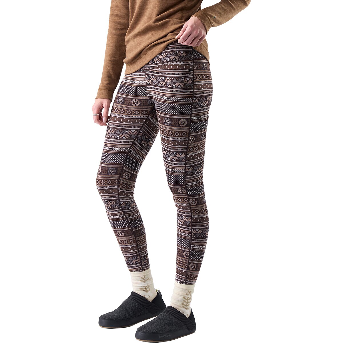 Image of Smartwool Classic Thermal Merino Baselayer Bottom - Women's Mocha Fair Isle Fun, L