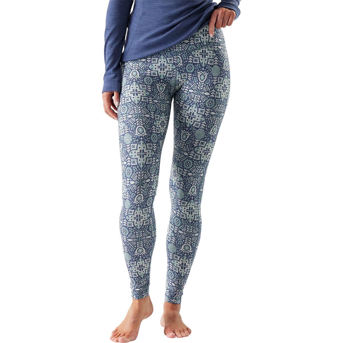Image of Smartwool Classic Thermal Merino Baselayer Bottom - Women's Nightfall Deco Floral, M