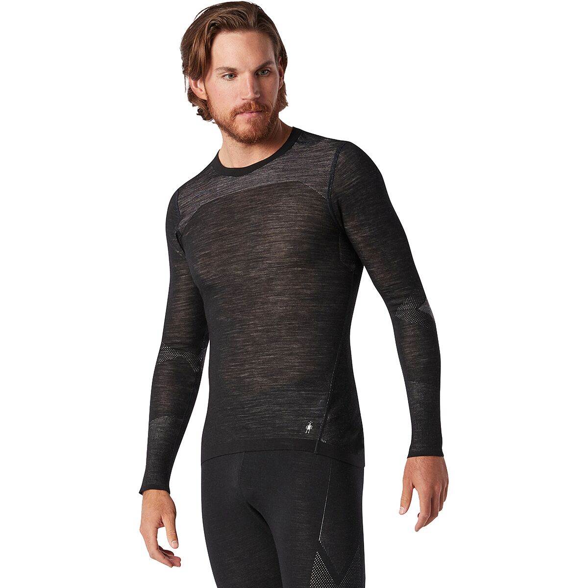 Image of Smartwool IntraKnit Merino 200 Crew Top - Men's Black/White, M