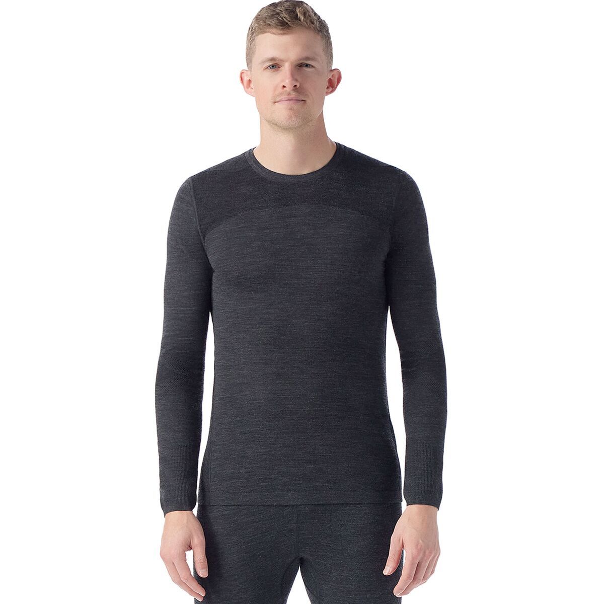 Image of Smartwool IntraKnit Merino 200 Crew Top - Men's Charcoal/Black, M