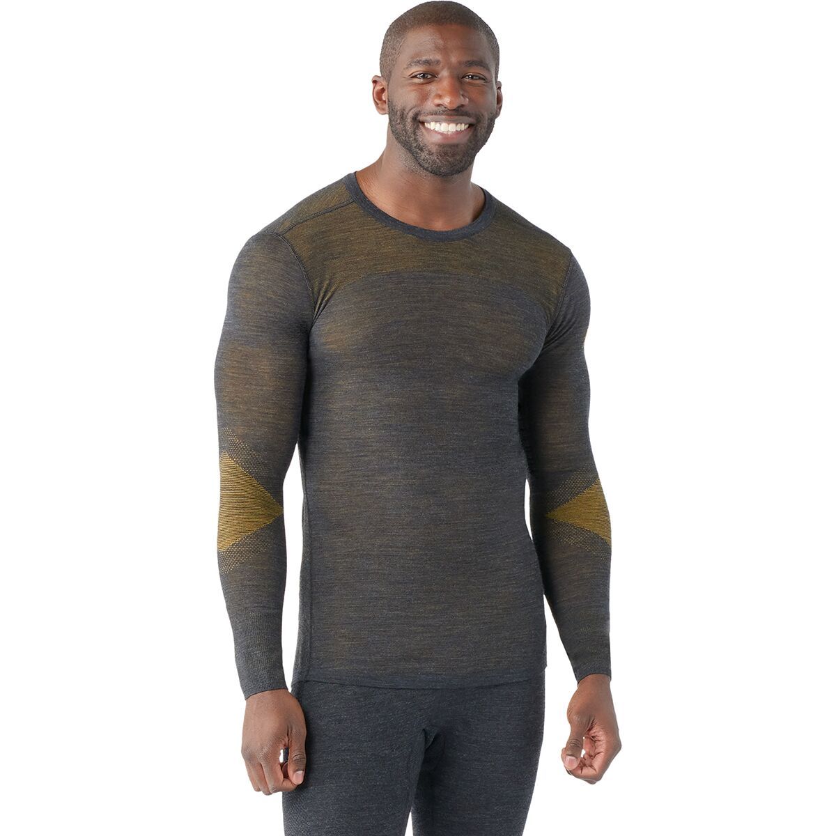 Smartwool IntraKnit Merino 200 Crew Top - Men's Charcoal/Honey Gold, XXL