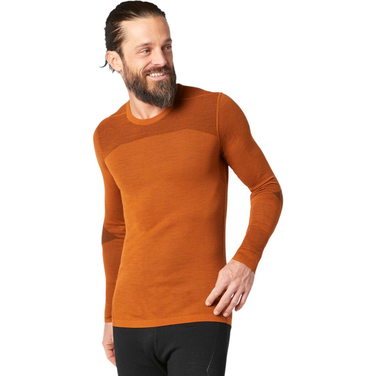 Smartwool IntraKnit Merino 200 Crew Top - Men's Monument Orange/Black, XXL