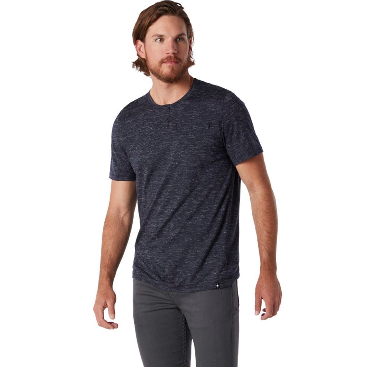Smartwool Everyday Exploration Short-Sleeve Henley Shirt - Men's Deep Navy Heather, M