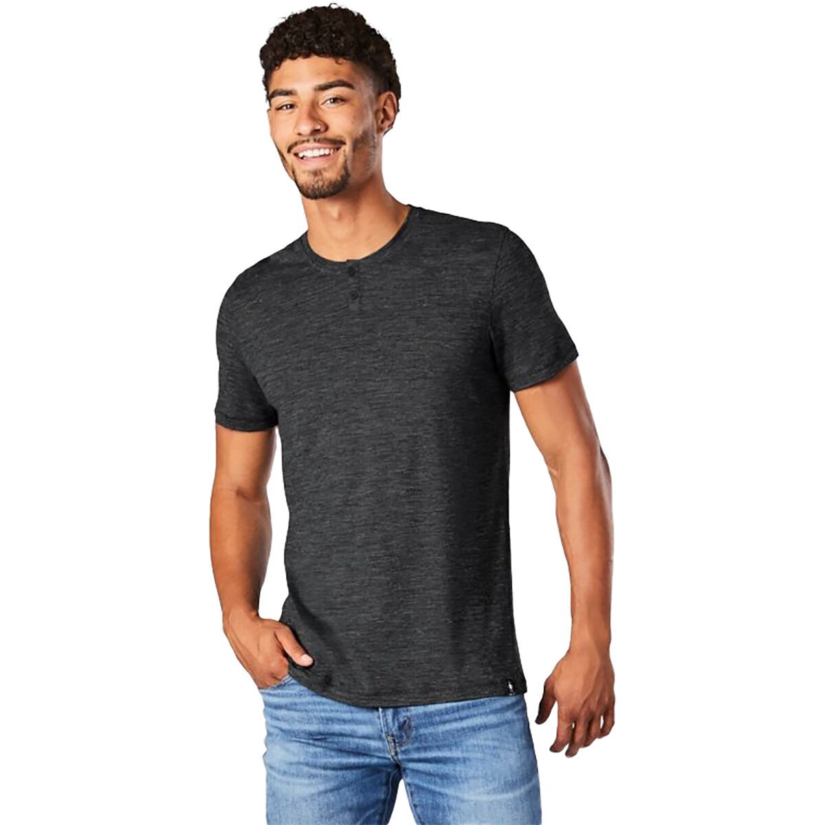 Smartwool Everyday Exploration Short-Sleeve Henley Shirt - Men's Medium Gray Heather, M