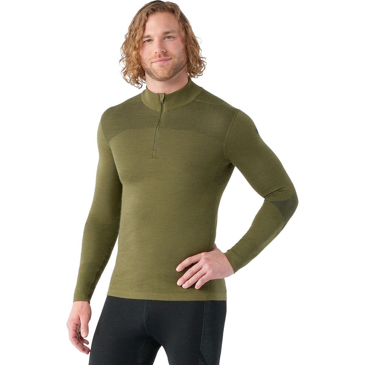 Smartwool Intraknit Merino 200 1/4-Zip Top - Men's Winter Moss, XXL