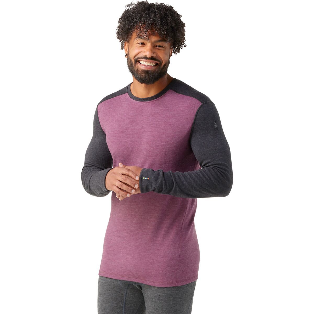 Smartwool Merino 250 Baselayer Crew - Men's Argyle Purple Heather, XL