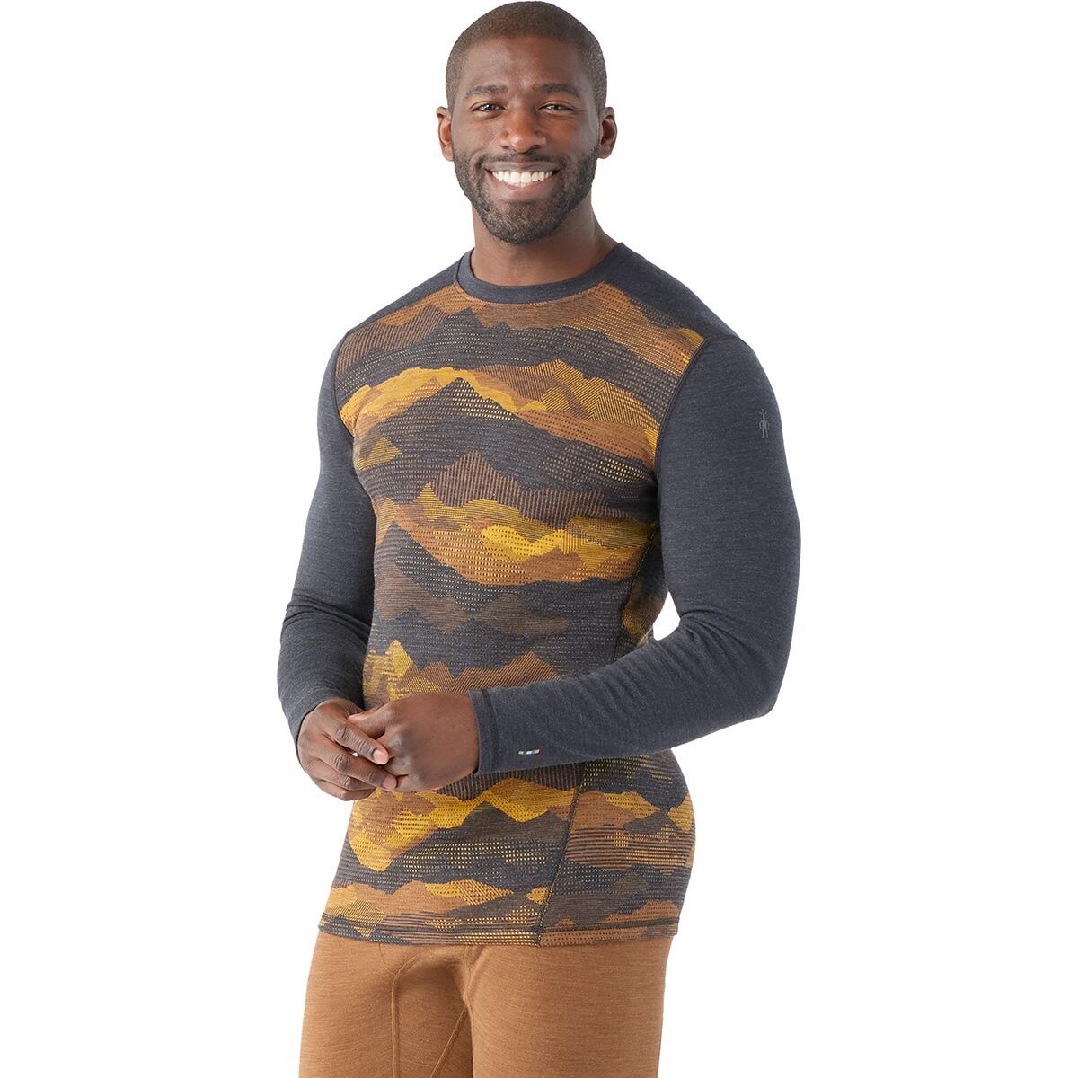 Smartwool Merino 250 Baselayer Crew - Men's Charcoal Mtn Scape, XXL