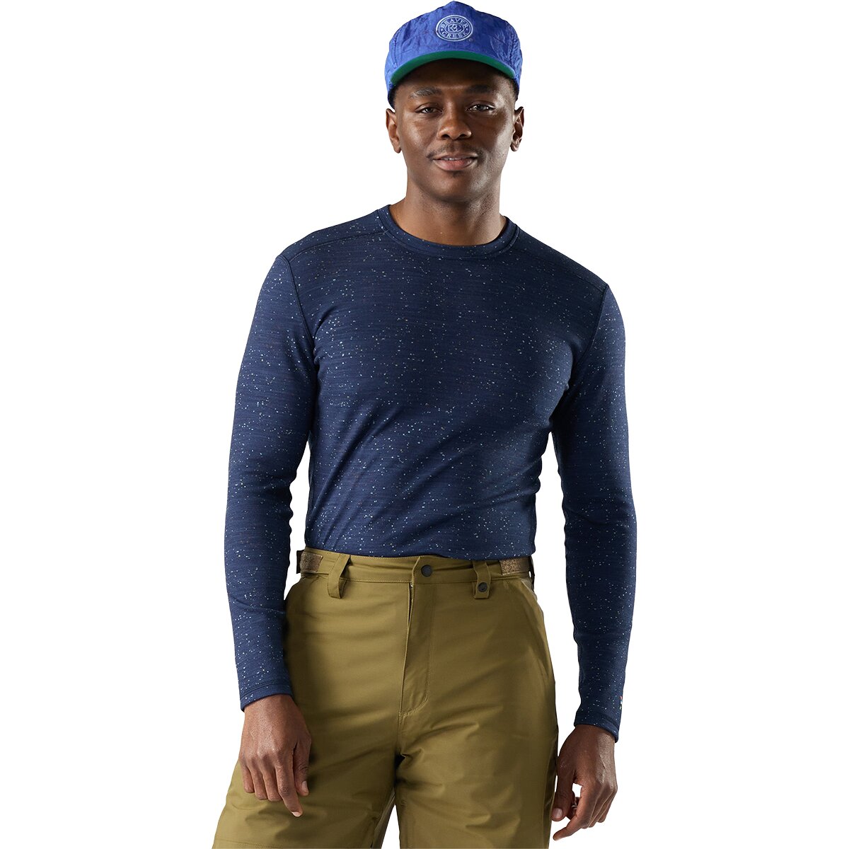 Image of Smartwool Merino 250 Baselayer Crew - Men's Deep Navy Donegal, S