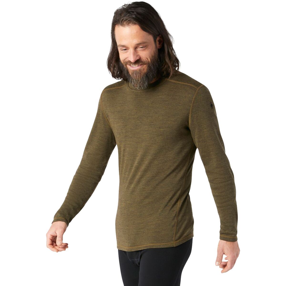Smartwool Merino 250 Baselayer Crew - Men's Military Olive Heather, XS