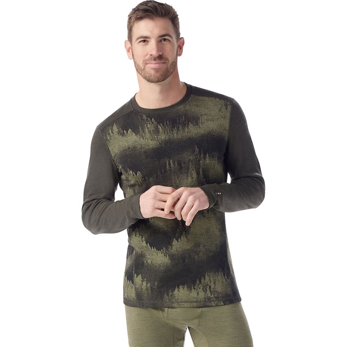 Image of Smartwool Merino 250 Baselayer Crew - Men's North Woods Foggy Pines, S