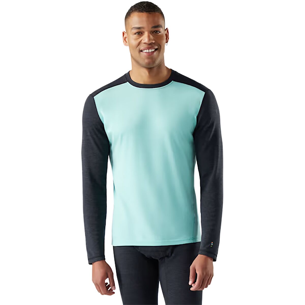 Image of Smartwool Merino 250 Baselayer Crew - Men's Pacific Blue/Charcoal, L