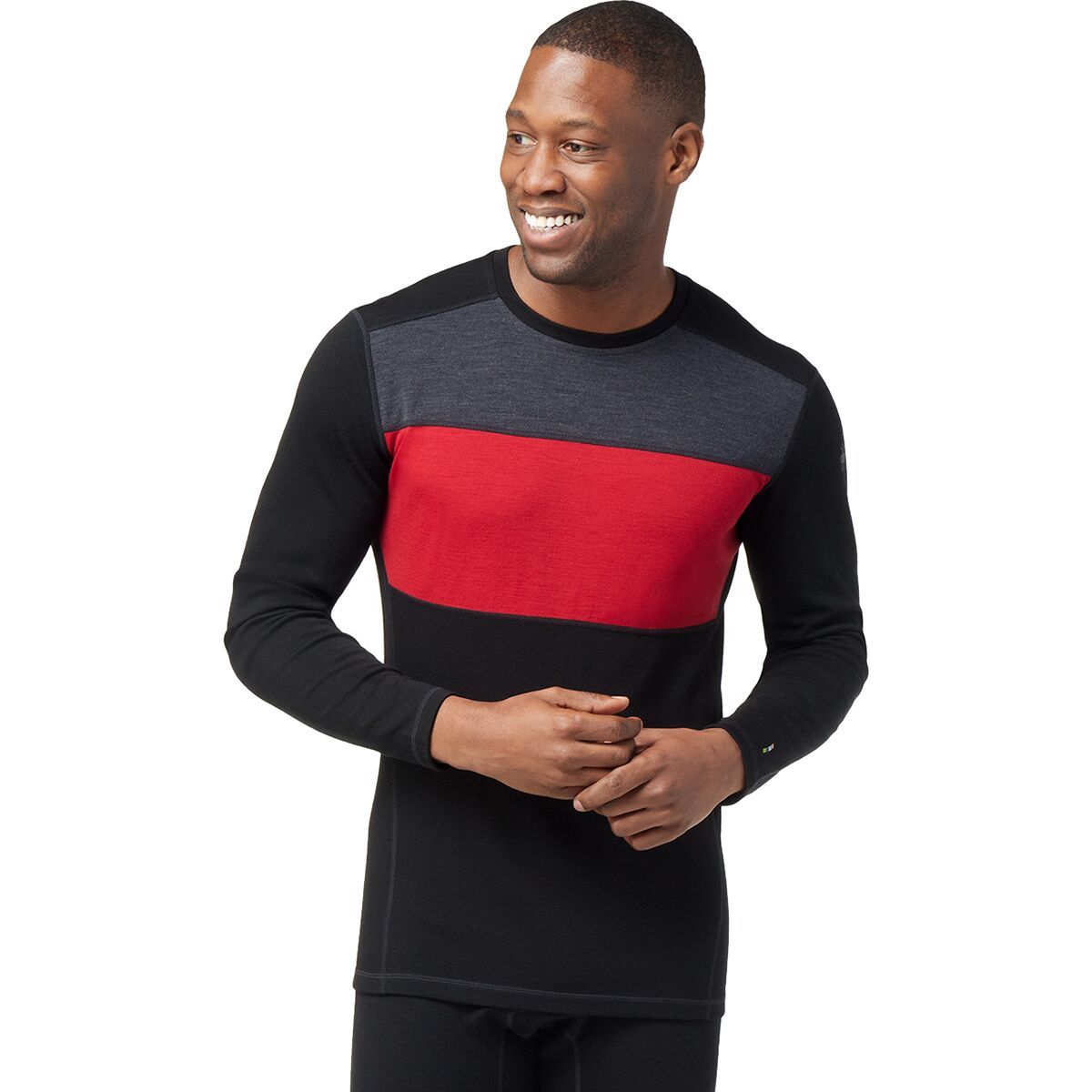 Smartwool Merino 250 Baselayer Colorblock Crew - Men's Black, L