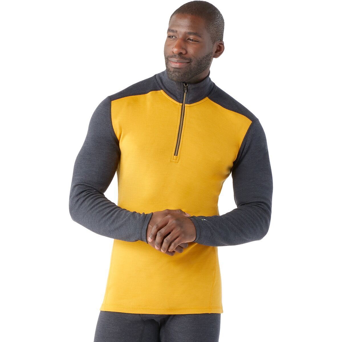 Smartwool Merino 250 Baselayer 1/4-Zip - Men's Charcoal/Honey Gold, S