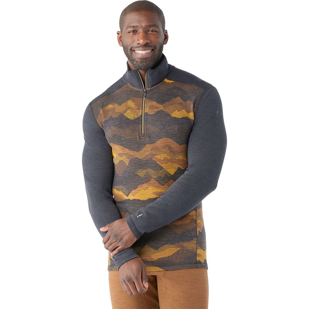 Smartwool Merino 250 Baselayer 1/4-Zip - Men's Charcoal Mtn Scape, XL