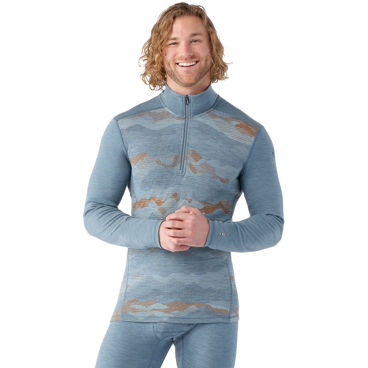 Smartwool Merino 250 Baselayer 1/4-Zip - Men's Pewter Mtn Scape, S