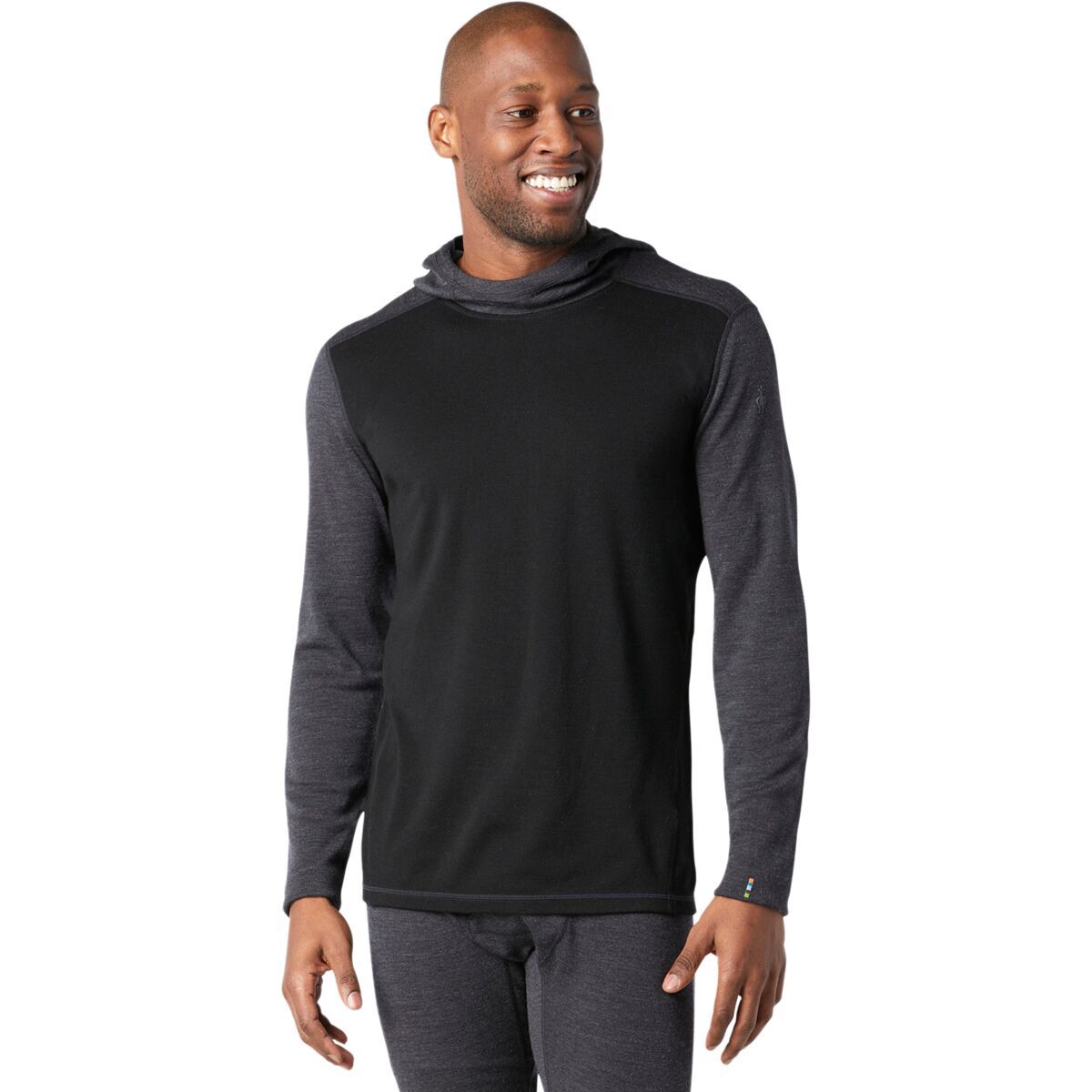 Smartwool Merino 250 Baselayer Hoodie - Men's Black/Charcoal, S