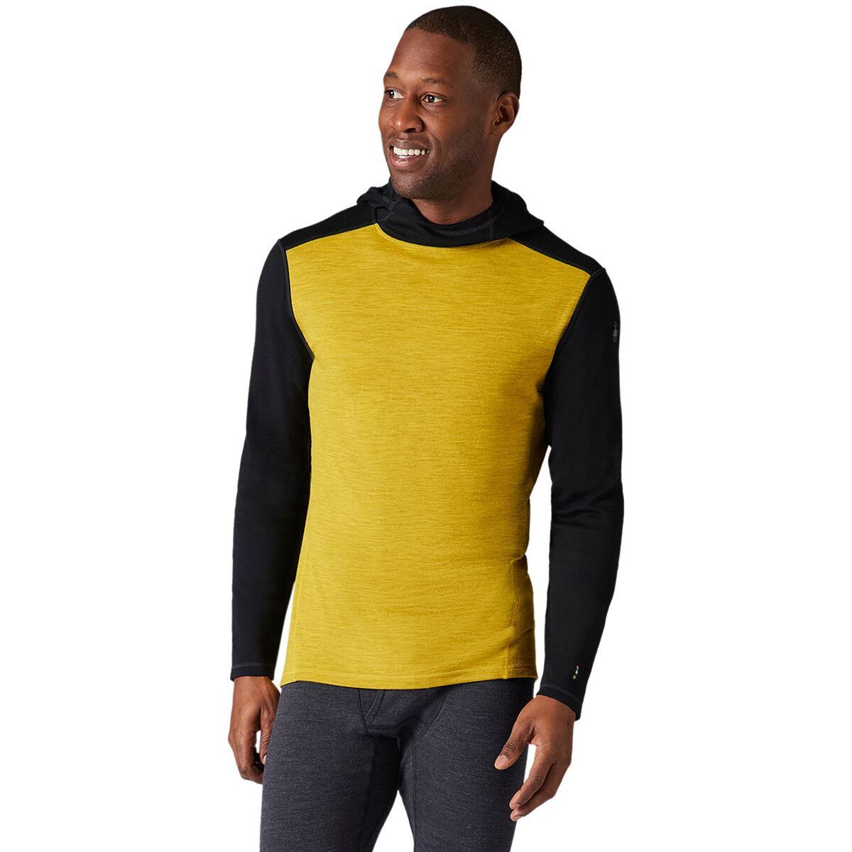 Smartwool Merino 250 Baselayer Hoodie - Men's Golden Olive/Black, S