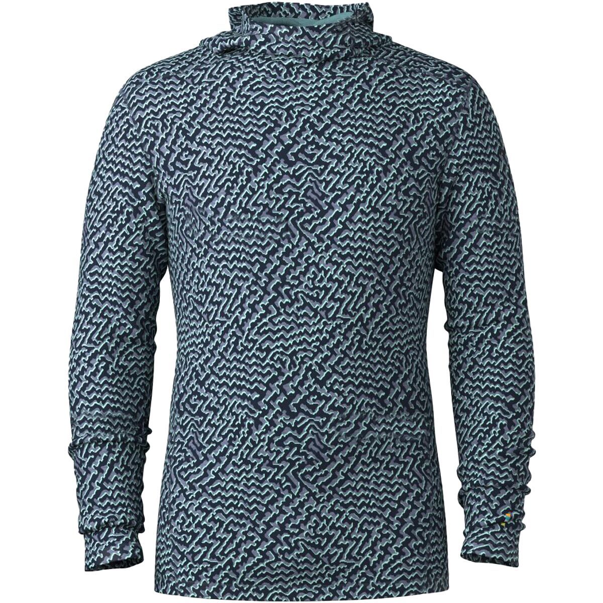 Image of Smartwool Merino 250 Baselayer Hoodie - Men's Nightfall Retro Line, S