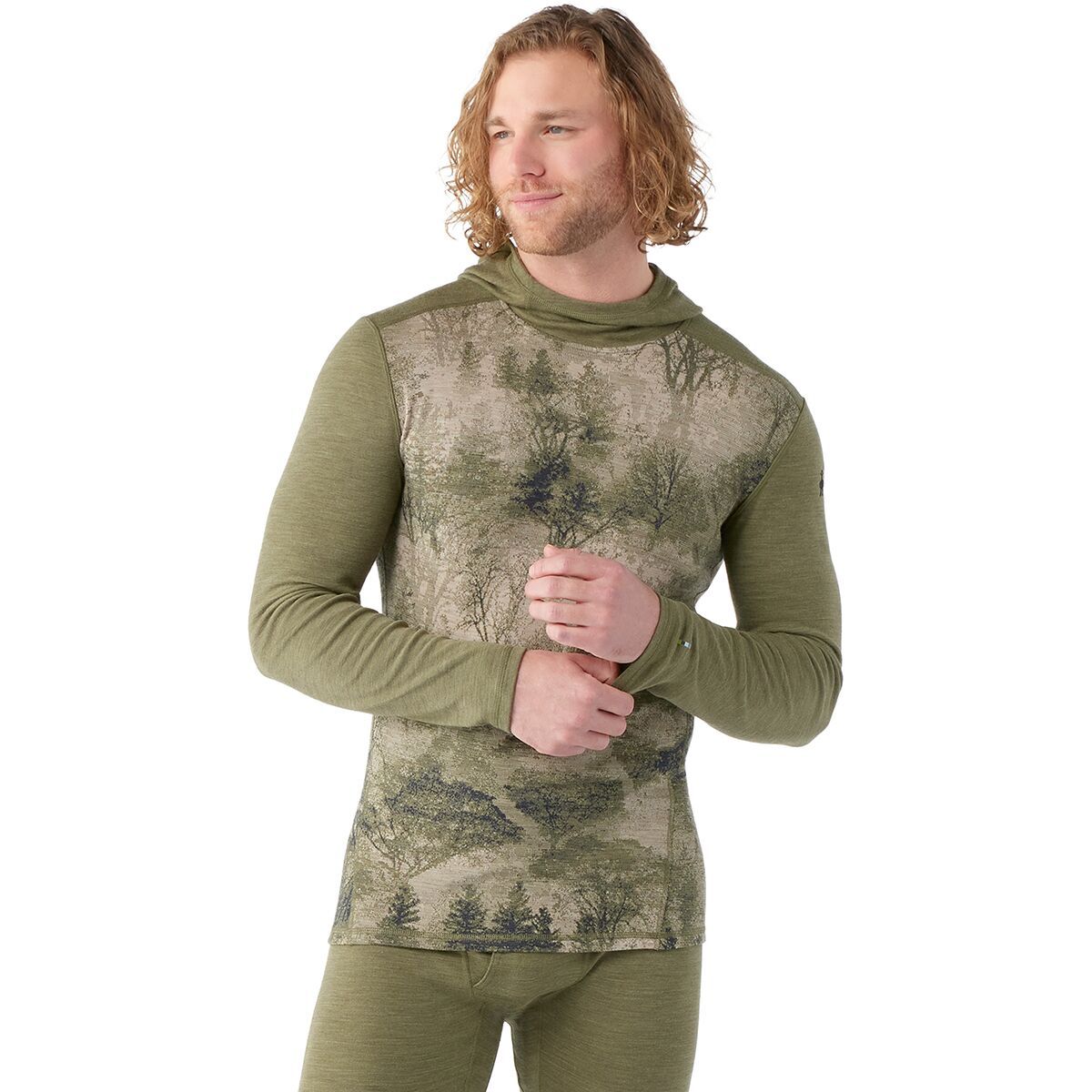 Smartwool Merino 250 Baselayer Hoodie - Men's Winter Moss Forest, M