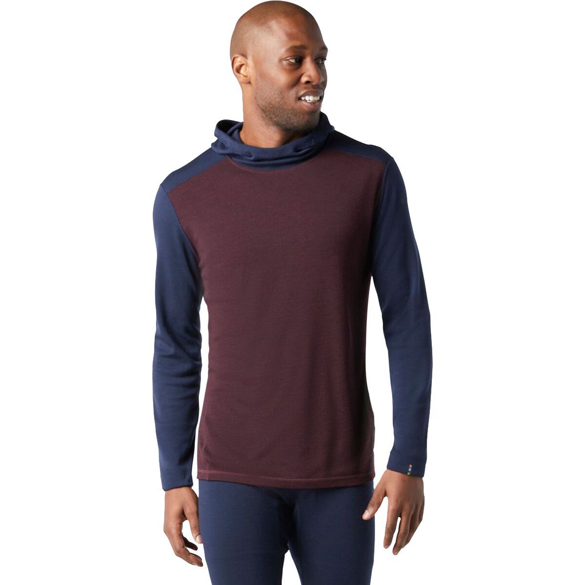 Smartwool Merino 250 Baselayer Hoodie - Men's Woodsmoke Heather/Deep Navy, XL