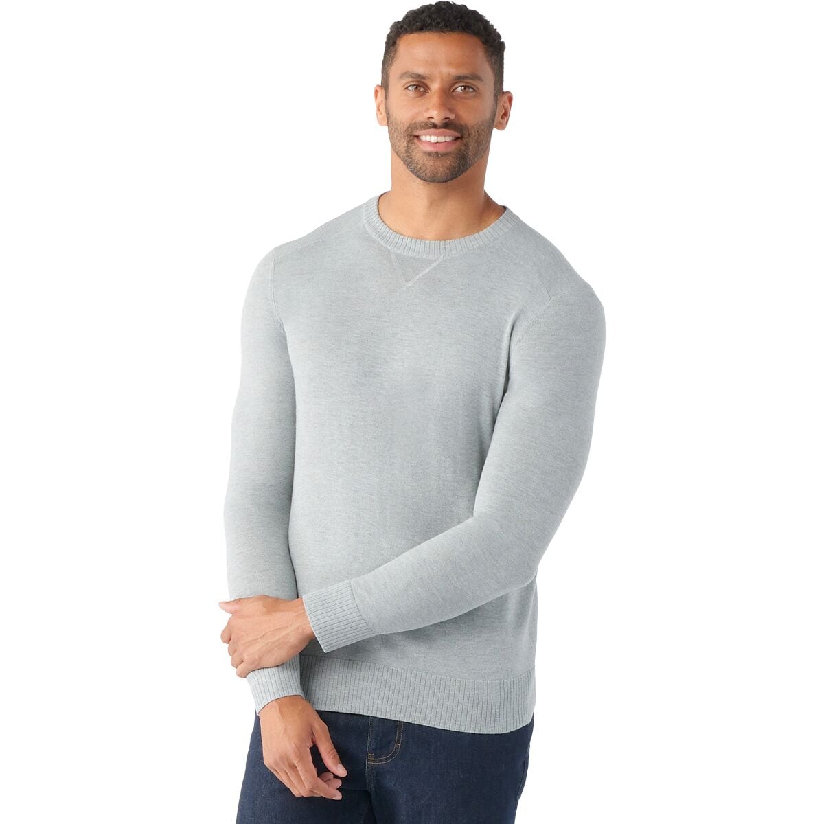 Image of Smartwool Sparwood Crew Sweater - Men's Light Gray Heather, L