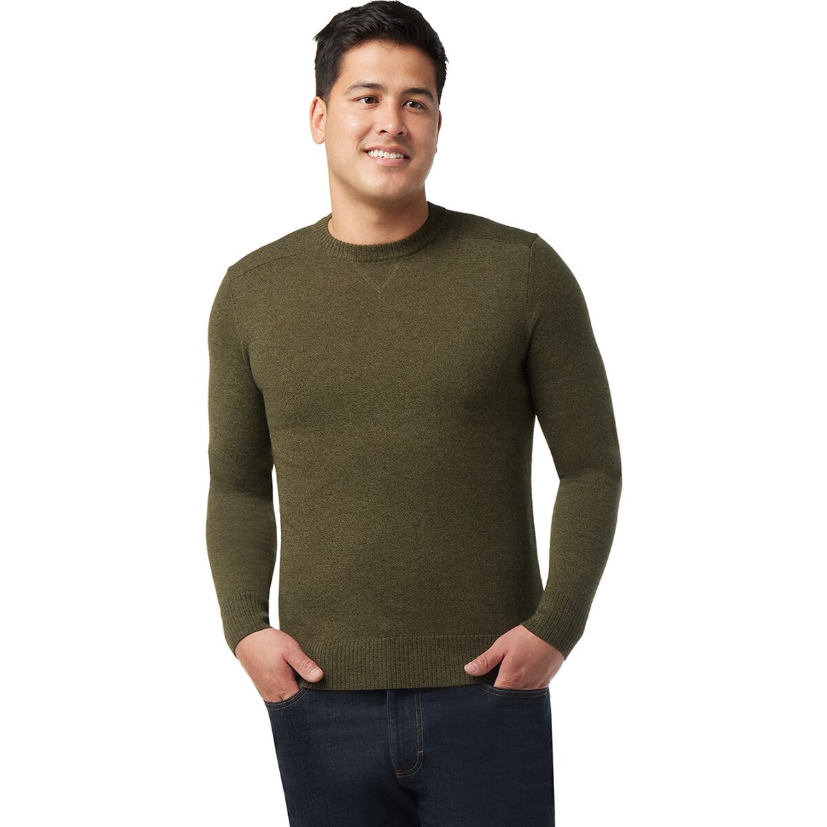 Image of Smartwool Sparwood Crew Sweater - Men's North Woods Heather/Winter Moss Heather, XL
