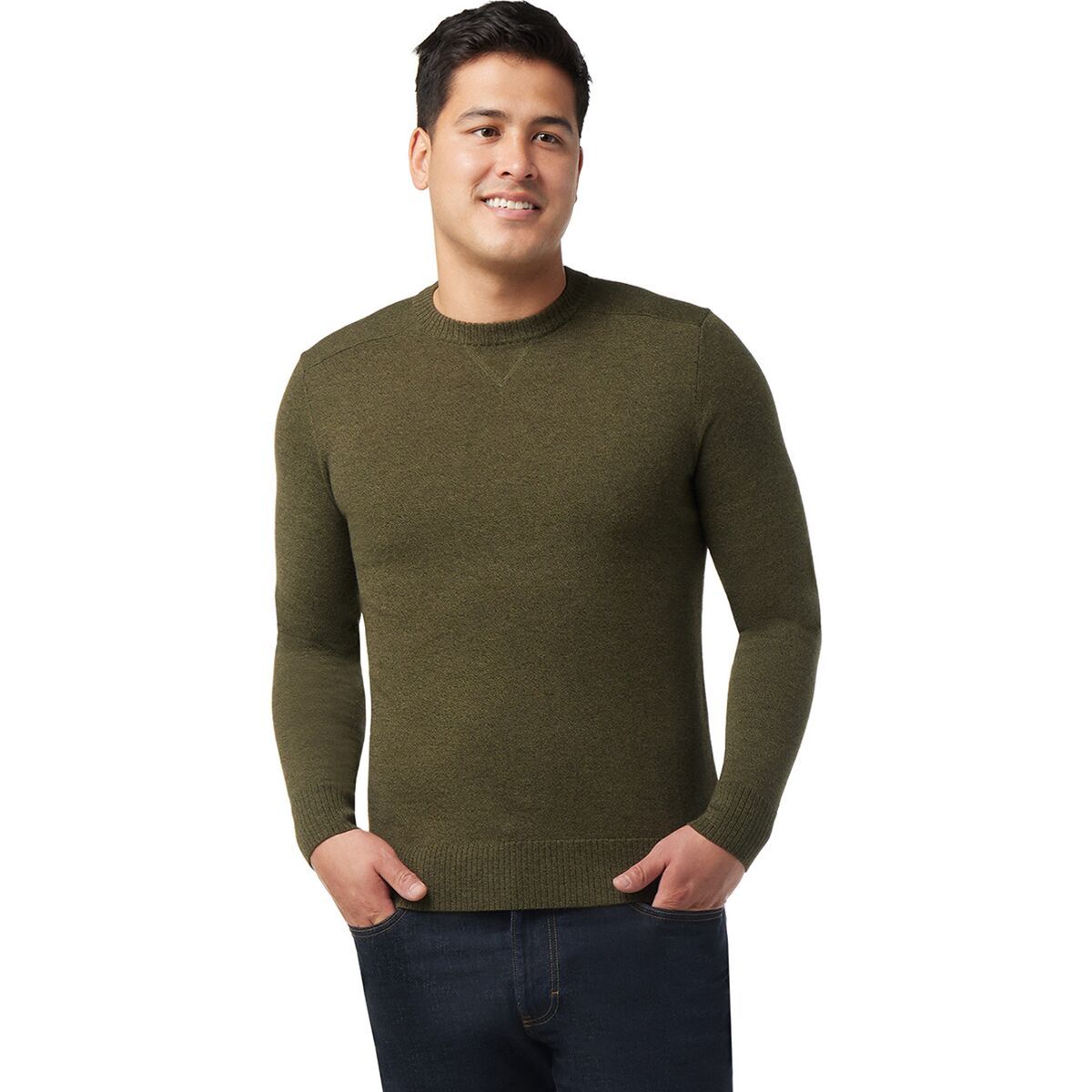 Image of Smartwool Sparwood Crew Sweater - Men's North Woods Heather/Winter Moss Heather, XL