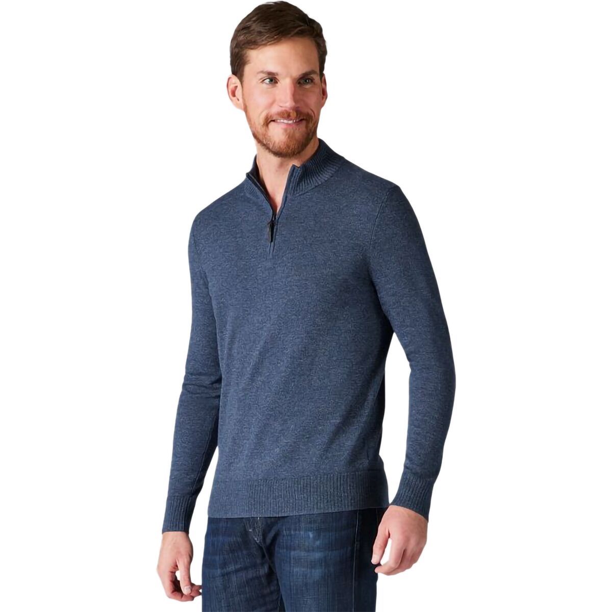 Smartwool Sparwood 1/2-Zip Sweater - Men's Alpine Blue Heather/Medium Gray Heather, L