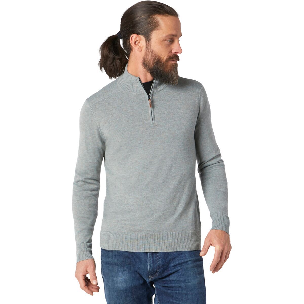 Smartwool Sparwood 1/2-Zip Sweater - Men's Lunar Gray Donegal, XXL