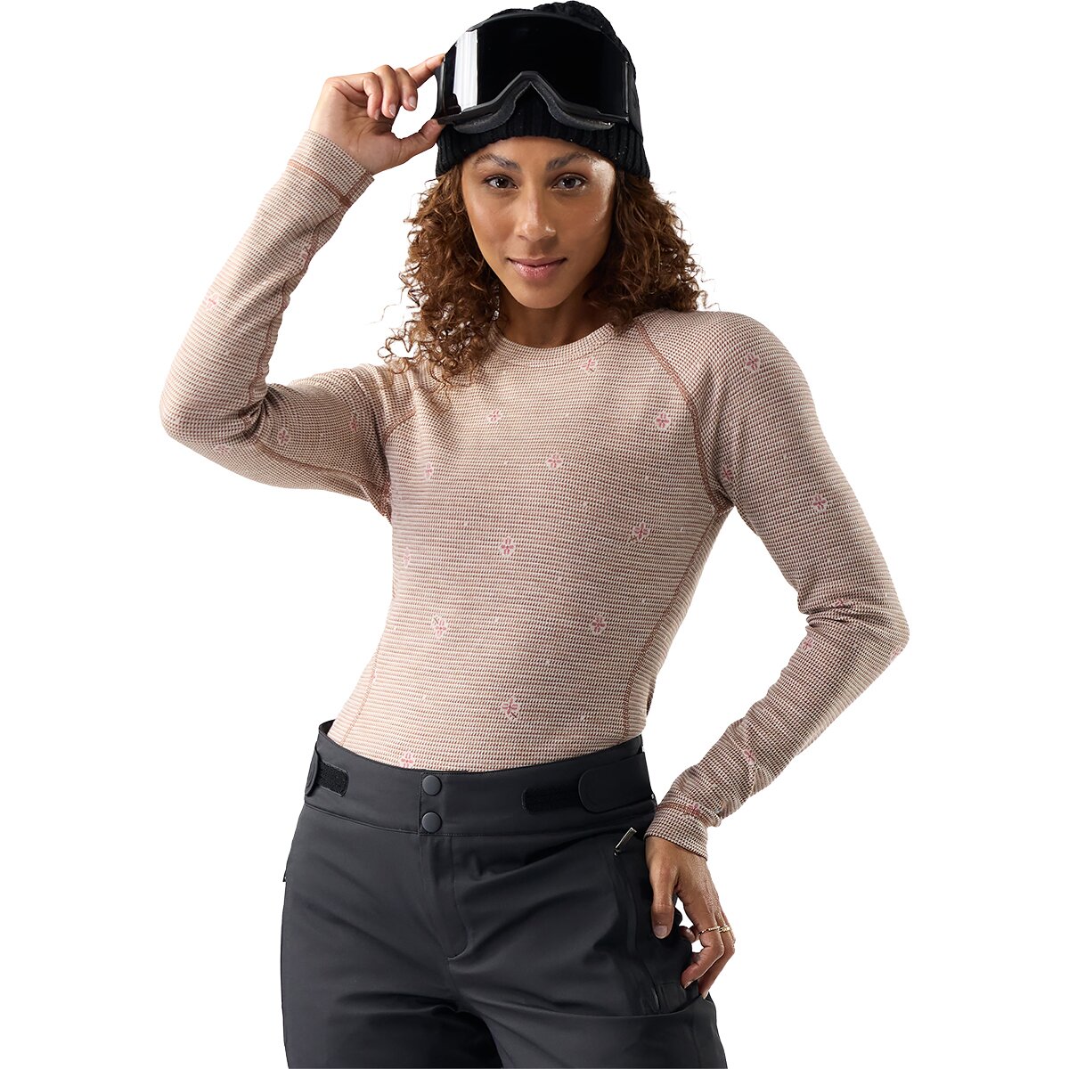 Image of Smartwool Classic Thermal Merino Crew Baselayer - Women's Almond Mini Meadow, M