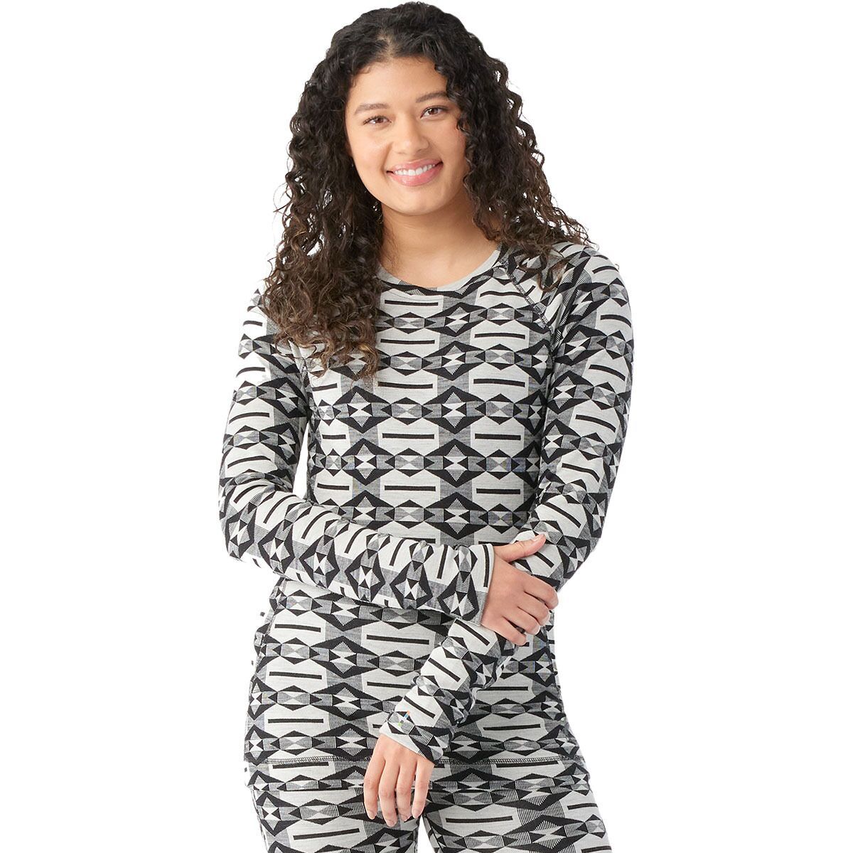 Smartwool Classic Thermal Merino Crew Baselayer - Women's Black Colliding Clouds, S