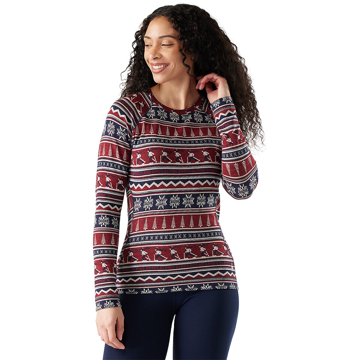 Image of Smartwool Classic Thermal Merino Crew Baselayer - Women's Currant Alpine Apres, XS