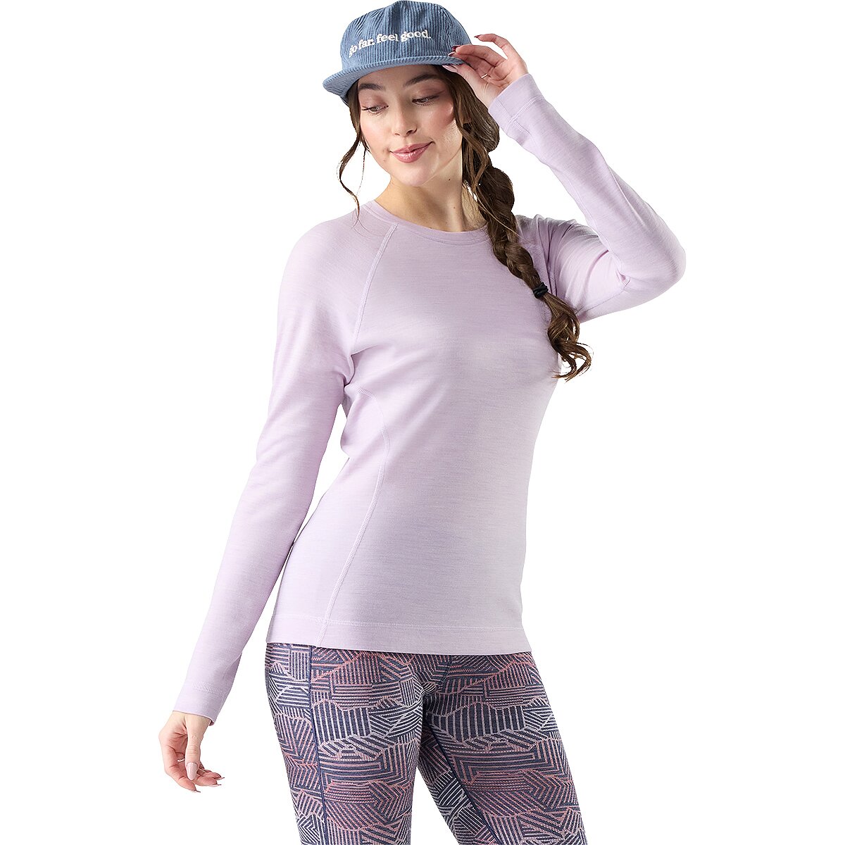 Image of Smartwool Classic Thermal Merino Crew Baselayer - Women's Lavender Sky Heather, XL