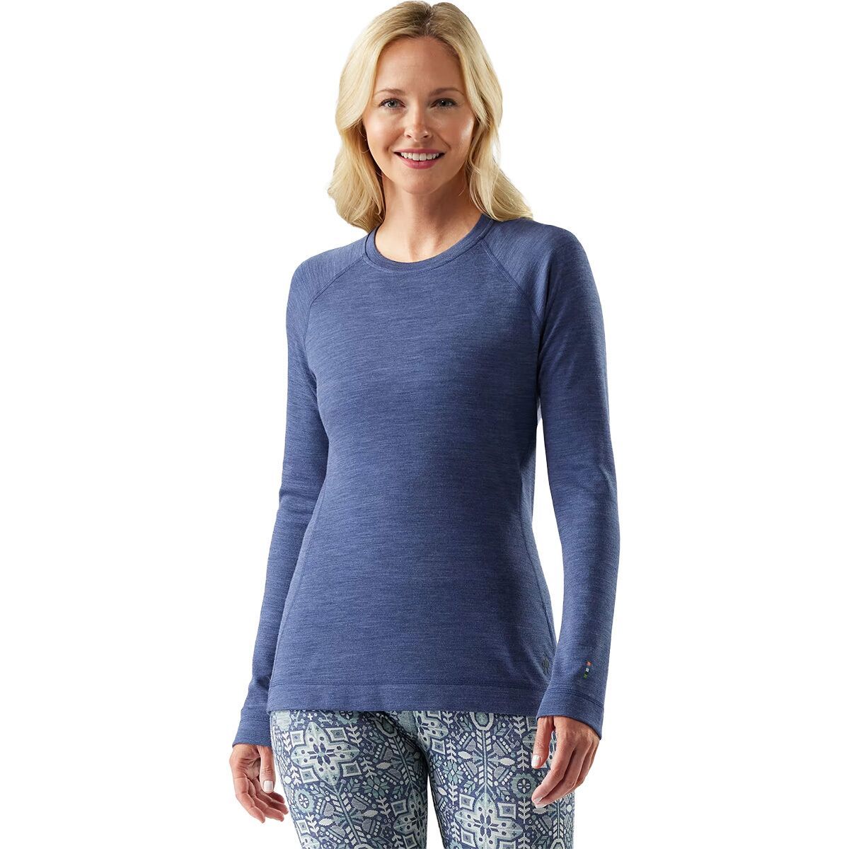 Image of Smartwool Classic Thermal Merino Crew Baselayer - Women's Nightfall Blue Heather, XS