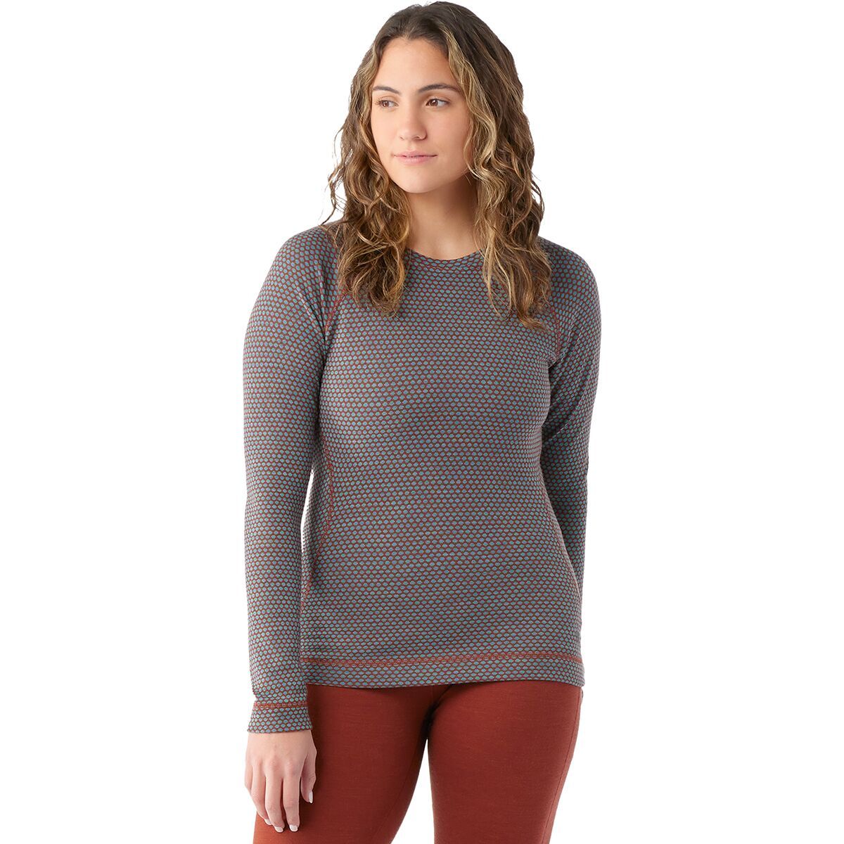 Smartwool Classic Thermal Merino Crew Baselayer - Women's Pecan Brown Dot, M