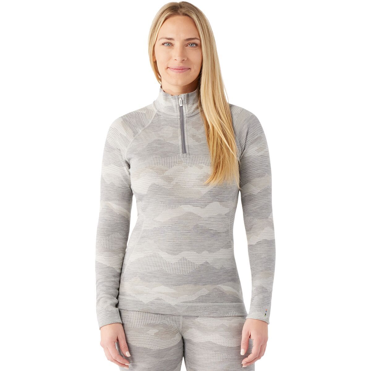Smartwool Classic Thermal Merino 1/4-Zip Baselayer - Women's Light Gray Mountain Scape, XS