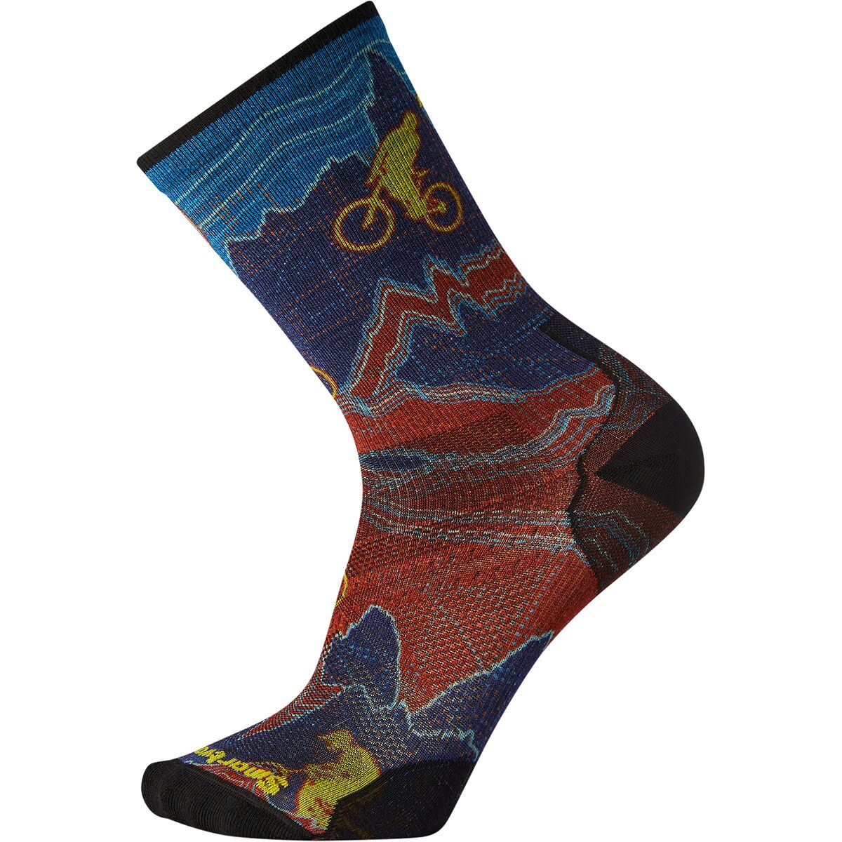 Smartwool Performance Cycle Ultra Light Divide Trail Print Crew Sock