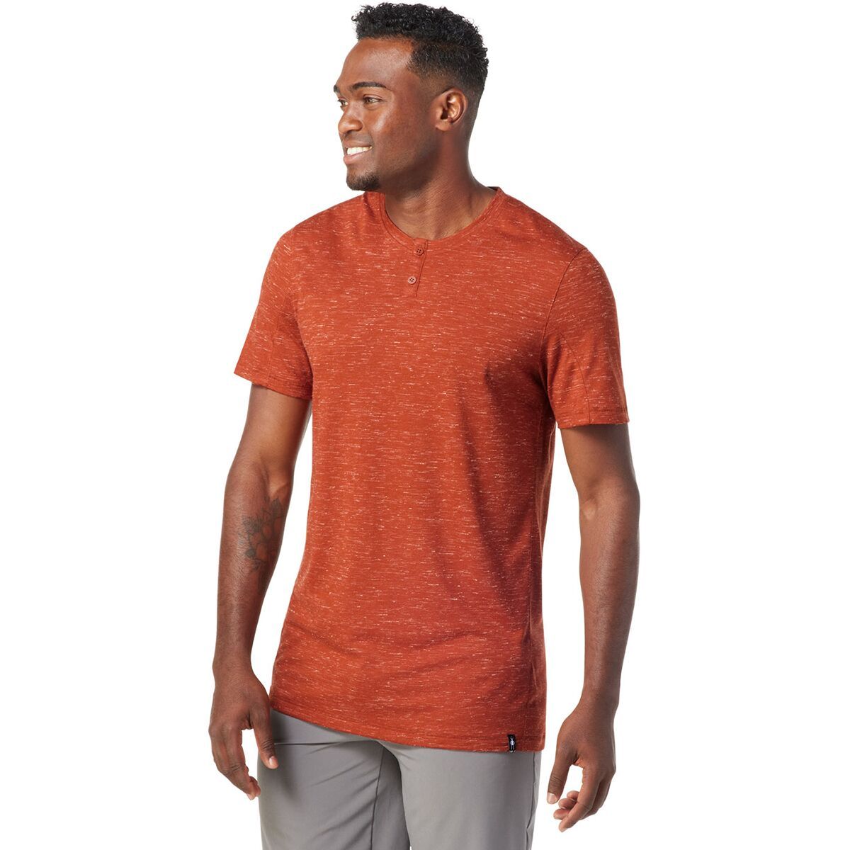 Smartwool Everyday Exploration Merino Short-Sleeve Henley - Men's Picante Heather, S
