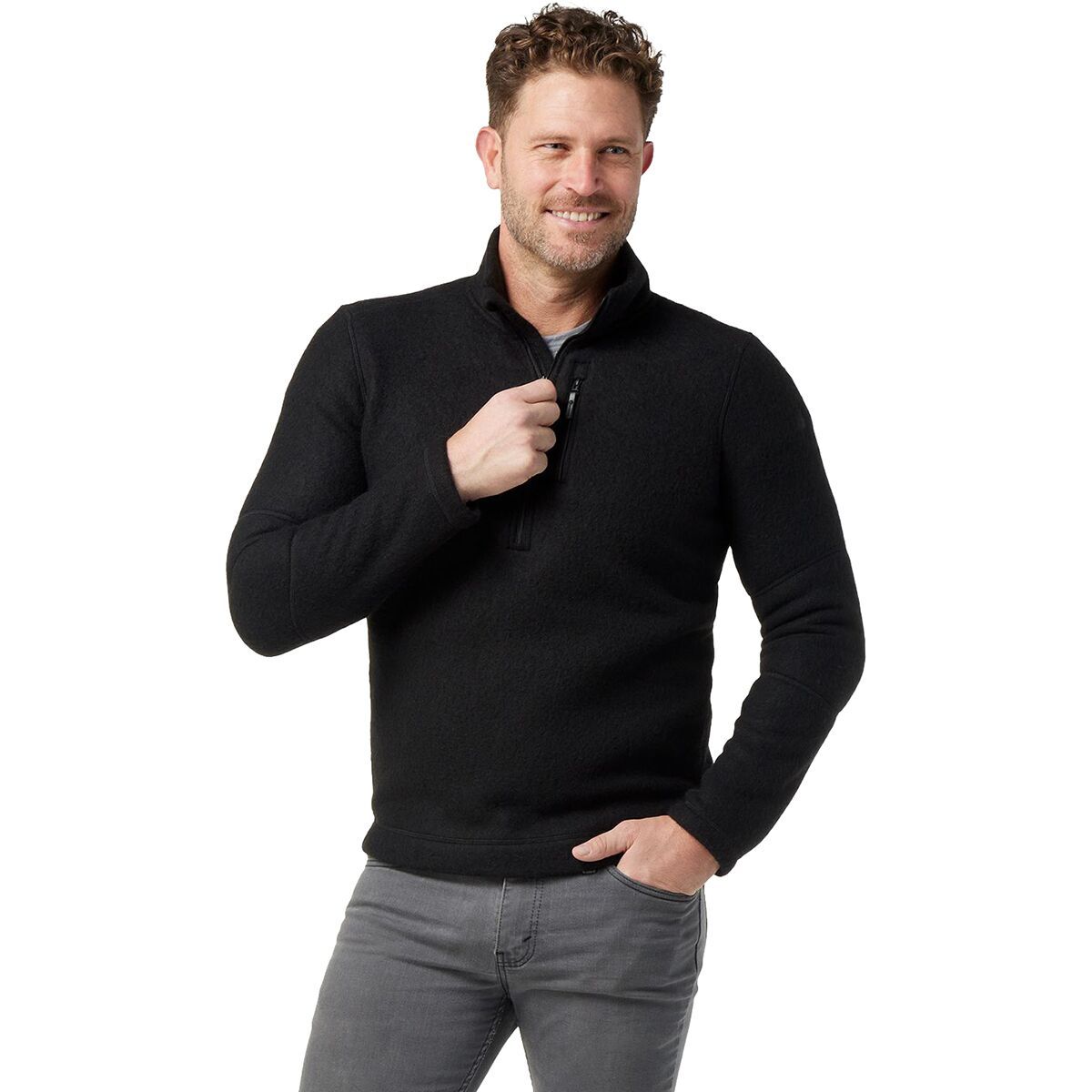 Smartwool Hudson Trail Fleece 1/2-Zip Sweater - Men's Black, L