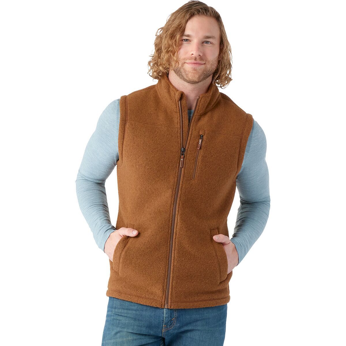 Smartwool Hudson Trail Fleece Vest - Men's Fox Brown, XXL