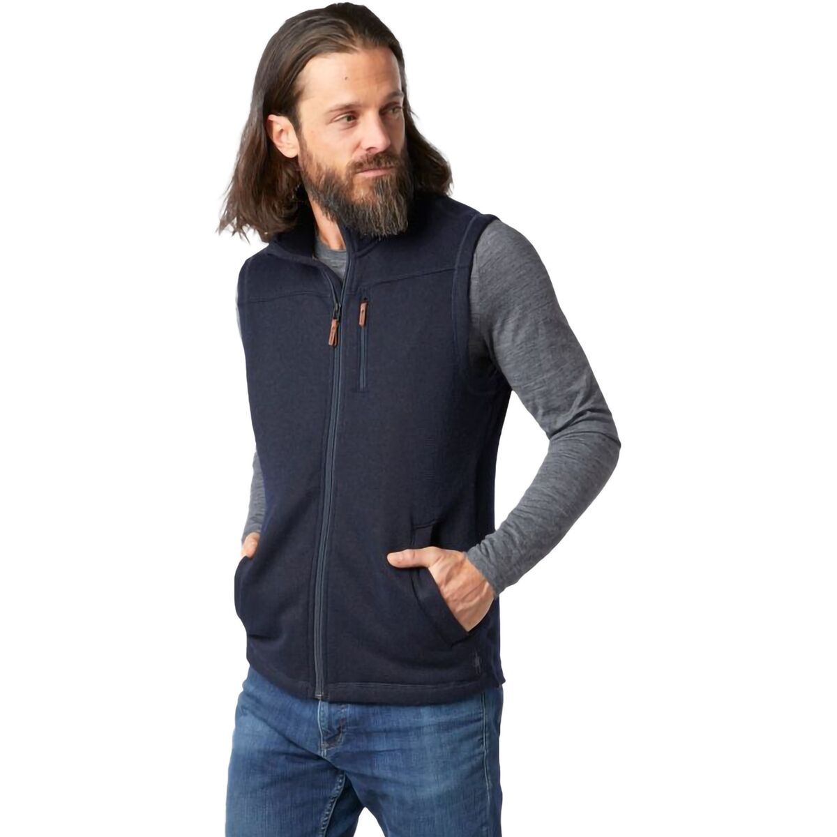 Smartwool Hudson Trail Fleece Vest - Men's Navy, M