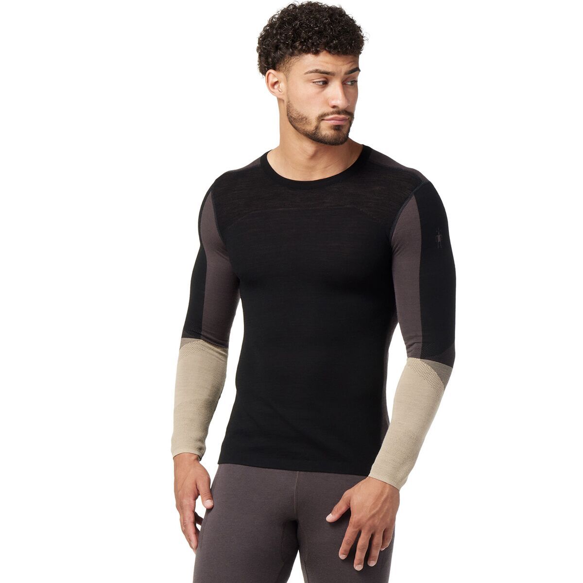 Smartwool Intraknit Merino 200 Colorblock Crew - Men's Black/Shale, M